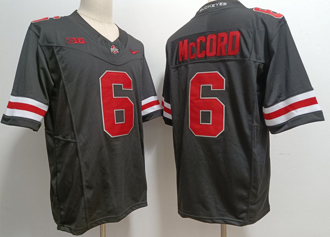 Men Ohio State Buckeyes 6 Mccord Black Nike 2025 NCAA Jersey